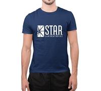 Graphic Impact Inspired Star Laboratories Gift S.T.A.R Labs Mens Women T-Shirt Top Tee (Navy Blue, Large)