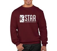 Graphic Impact Inspired Star Laboratories Sweatshirt Jumper Gift S.T.A.R Labs Mens Women (Wine, XL)