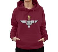 Graphic Impact Inspired The Parachute Regiment Badge Hoodie Cap Logo Unisex Hoodie (Wine, Medium)