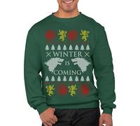 Graphic Impact Inspired Winter is Coming Ugly Christmas Xmas Jumper Xmas Sweatshirt Adults Unisex Sweater Christmas Jumper (Green, XL)