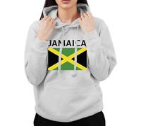 Graphic Impact Jamaica Gifts Unisex - Vintage Hoodie with Jamaican Flag - Jamaica Pride Flag Merchandise Hooded Sweater, Comfortable and Stylish Jumper(S,Sports Grey)