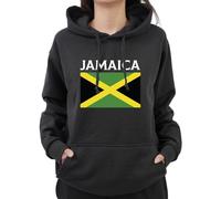 Graphic Impact Jamaica Gifts Unisex - Vintage Hoodie with Jamaican Flag - Jamaica Pride Flag Merchandise Hooded Sweater, Comfortable and Stylish Jumper(S,Black)