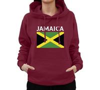 Graphic Impact Jamaica Gifts Unisex - Vintage Hoodie with Jamaican Flag - Jamaica Pride Flag Merchandise Hooded Sweater, Comfortable and Stylish Jumper(M,Wine)