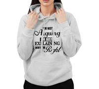Graphic Impact Ltd Funny I Am Not Arguing I Am Just Explaining Why I Am Right Sarcastic Mean Novelty Slogan Tenn Adults Unisex Hoodie(S, Grey)