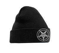 Graphic Impact Ltd Funny Satanism Gothic Lightweight Cozy Double-Layer Cuffed Warm Winter Teen Adults Unisex Beanie Hat (Black)