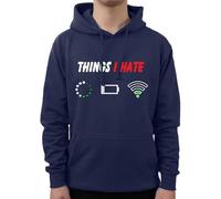 Graphic Impact Ltd Funny Things I Hate Sarcastic Nerd Programmer Computer Geek & Gamer Kids Teen Adults Unisex Hoodie(S, Navy)