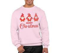 Graphic Impact Merry Christmas Gnomes Pullover Novelty Sweatshirt Unisex Festive Sweater Mens Women Xmas Jumper(Pink, L)