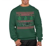 Graphic Impact Mission Accomplished Cat Lover Unisex Christmas Sweatshirt For Adults Novelty Xmas Jumper Festive Sweat Advent Accessories(Bottle Green, M)