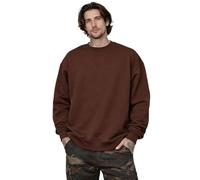 Graphic Impact Oversized Crewneck Unisex Sweatshirt - Heavyweight Cozy Cotton Blend Streetwear Pullover Hoodless Jumper - Baggy Fit Long Sleeve Drop Shoulder Casual Lounge Everyday Essential Brown