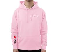 Graphic Impact Personalised Chest Sleeve Custom Anniversary Roman Date Him Her Unisex Hoodie Gift Idea Wife Husband Girlfriend Boyfriend Love Valentines Day Couples Matching Hoodies(Pink,S)