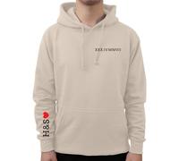 Graphic Impact Personalised Chest Sleeve Custom Anniversary Roman Date Him Her Unisex Hoodie Gift Idea Wife Husband Girlfriend Boyfriend Love Valentines Day Couples Matching Hoodies(Sand,M)