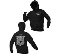 Graphic Impact Personalised Front and Back Labyrinth 2024 Leavers Unisex Hoodie Adults and Kids (UK, Alpha, L, Regular, Regular, Black)