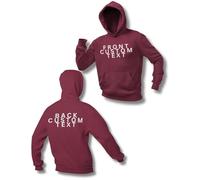 Graphic Impact Personalised Unisex Adult And Kids Your Front And Back Custom Text Any Color Any Size Funny Quotes Hoodie Hooded Top (XL - Wine)