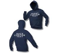 Graphic Impact Personalised Unisex Adult And Kids Your Front And Back Custom Text Any Color Any Size Funny Quotes Hoodie Hooded Top (Large - Navy)