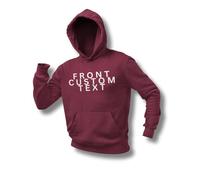 Graphic Impact Personalised Unisex Adult And Kids Your Front Custom Text Any Color Any Size Funny Quotes Hoodie Hooded Top (Large - Wine)