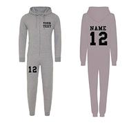Graphic Impact Personalised Varsity Onesies (XSmall, Heather Grey)