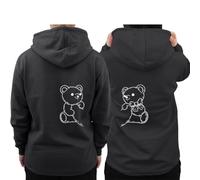 Graphic Impact Piece of You Teddy Matching Set Him And Her Unisex Hoodie Novelty Design Gift Idea Wife Husband Girlfriend Boyfriend Love Valentines Day Couples Matching Hoodies(Black,Her,L)