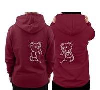 Graphic Impact Piece of You Teddy Matching Set Him And Her Unisex Hoodie Novelty Design Gift Idea Wife Husband Girlfriend Boyfriend Love Valentines Day Couples Matching Hoodies(Wine,His,M)