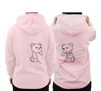 Graphic Impact Piece of You Teddy Matching Set Him And Her Unisex Hoodie Novelty Design Gift Idea Wife Husband Girlfriend Boyfriend Love Valentines Day Couples Matching Hoodies(Pink,Her,M)