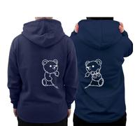 Graphic Impact Piece of You Teddy Matching Set Him And Her Unisex Hoodie Novelty Design Gift Idea Wife Husband Girlfriend Boyfriend Love Valentines Day Couples Matching Hoodies(Navy,His,L)