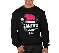 Graphic Impact Santas Favourite Ho Unisex Christmas Sweatshirt For Adults Funny Ugly Rude Novelty Xmas Jumper Festive Sweater Men Women Age Sweat Advent Accessories (Black, M)