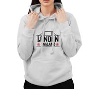 Graphic Impact Union Jack London Hoodie England Souvenir Novelty British Flag I Love London Novelty Personalised Funny Custom Adults and Kids Hoodies Unisex Mens Womens Kids(S,Sports Grey)