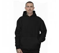 Graphic Impact Unisex Oversized Fleece Hoodie - Heavyweight Cotton Blend Streetwear Pullover Kangaroo Pocket - Baggy Fit Adjustable Drawcord Hood Long Sleeve Casual Lounge Layering Essential Black