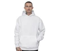 Graphic Impact Unisex Oversized Fleece Hoodie - Heavyweight Cotton Blend Streetwear Pullover Kangaroo Pocket - Baggy Fit Adjustable Drawcord Hood Long Sleeve Casual Lounge Layering Essential White