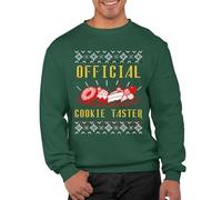 Graphic Impact Xmas Cookie Unisex Ugly Christmas Jumpers for Men Women Sarcastic Gamer Inspired Vintage Sweater Mens Christmas Party Tops Soft Warm Cosy Cotton Sweatshirt (Bottle Green, L)