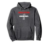Graphic Labor/Union Apparel-Union Rep. Pullover Hoodie, Adult Unisex, Dark Heather Grey, Small