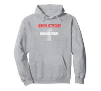 Graphic Labor/Union Apparel-Union Rep. Pullover Hoodie, Adult Unisex, Heather Grey, Small