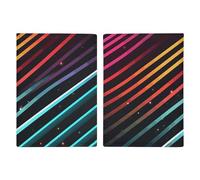Graphic Lines Passport Holder Cover PU Leather Waterproof Passport Case Travel Wallet with Credit Card Slots for Women Men, style, 20.3x13.8cm