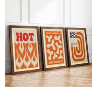 Graphic Modernism Geometric Set of 3 Framed Wall Art Prints A4