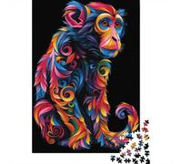 Graphic Monkey Magic 1000-Piece Puzzle for Adults, 38x26cm/1000pcs, White Card with A Low-dust Finish; An At-home Challenge for Leisure Time