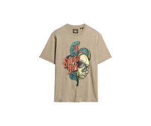 Graphic oversized T-shirt Superdry Biker Rock Marron M