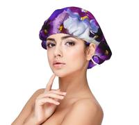 Graphic Pansy Easter Spring Flowers,Adult's Satin Sleeping Cap - Women's Elastic Sleep Bonnet, Adjustable Overnight Hair Cover