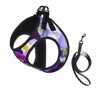 Graphic Pansy Easter Spring Flowers,Pet Harness,Adjustable Reflective Dog Harness,Pet Leash Vest,L