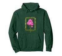 Graphic Pink Orchid Flower Modern Botanical Floral Green Pullover Hoodie