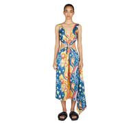 Graphic Print Midi Dress with Waist Cut-outs - female - Marni - Summer Dresses - Multicolor - XS - Dresses XS