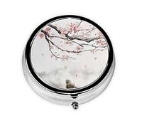 Graphic Print Round Pill Organizer 3 Compartment Pill Box Portable Medicine Pill Case for Outdoor Travel