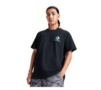 Graphic Print T-Shirt with Short Sleeves Black