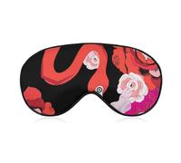 Graphic Red Flamingo Among Roses Sleep Eye Mask Sleeping Light Blocking Cover Night Blindfold for Travel Nap