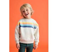 Graphic round neck sweatshirt for boys marl white