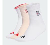 adidas Women's Graphic Socks 3 Pair Pack - Wonder Quartz/White/Pure Ruby - Size: Large