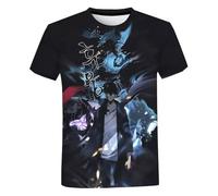 Graphic Solo Leveling T-Shirt for Teen Boys - Short Sleeve Cotton Tee, Trendy Anime Style (Black9,XL)