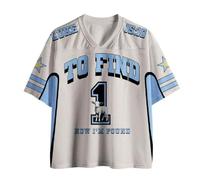 Graphic Tees Summer Novelty Women Men Oversized Christian He Left Ninety-Nine Jersey, Blue, S