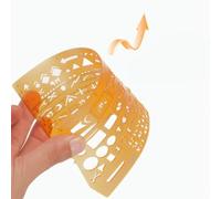 Graphic Template for Technical Drawing, 190 x 90 mm Translucent Plastic with Standard Symbols & Geometry Shapes, for Engineering, Architecture and Drafting