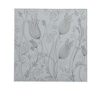 Graphic Tulip Design Glass Print, Black & Silver