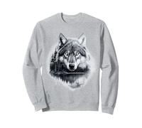 Graphic Wolf on the Hunt - Forest Wildlife Nature Tee Sweatshirt