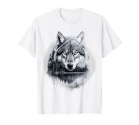 Graphic Wolf on the Hunt - Forest Wildlife Nature Tee T-Shirt